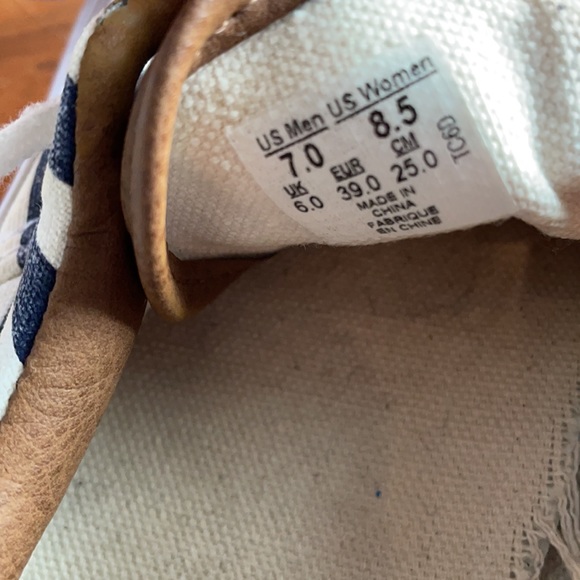 Vintage Striped vans pre loved! Womens 8 1/2 Men 7. Compliments Canvas / leather - Picture 7 of 8